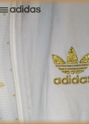 Женская олимпийка adidas trefoil white & gold3 фото