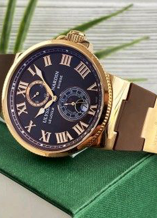 Ulysse nardin maxi marine aaa gold-brown2 фото