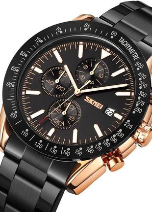 Часы наручные мужские skmei 9253rgbk, мужские круглые наручные часы, мужские часы стильные часы на руку2 фото