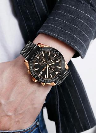 Часы наручные мужские skmei 9253rgbk, мужские круглые наручные часы, мужские часы стильные часы на руку3 фото