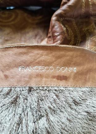Кожаные ботфортыс вышивкой  francesco donni8 фото