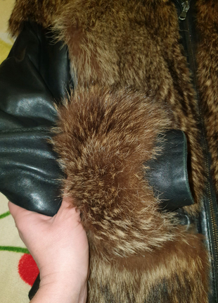 Кожаноя курточка richmond, кожаноя курточка з натуральним хутром.6 фото
