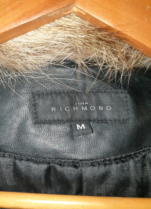 Кожаноя курточка richmond, кожаноя курточка з натуральним хутром.9 фото