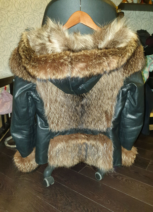 Кожаноя курточка richmond, кожаноя курточка з натуральним хутром.14 фото