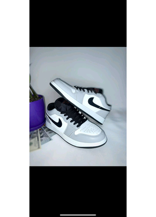 Nike air jordan 1 low grey1 фото