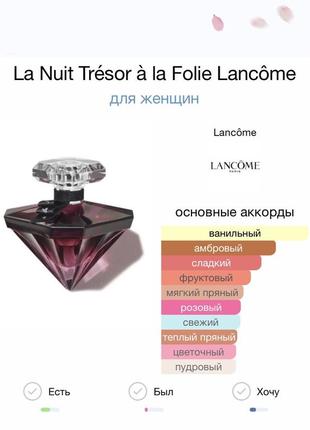 Lancôme la nuit trésor à la folie мініатюра парфум5 фото