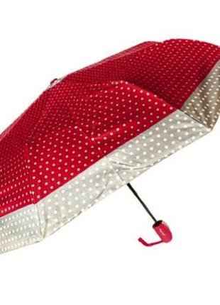 Зонтик полуавтоматический "горошек", красный от imdi
