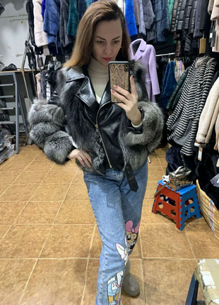 Куртка з хутром чорнобурки ❄️4 фото