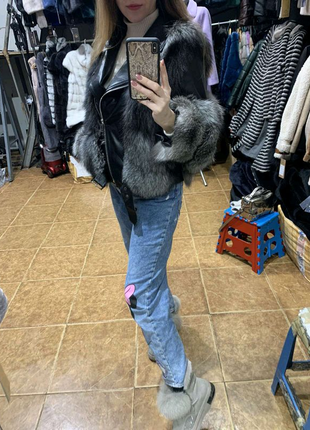 Куртка з хутром чорнобурки ❄️6 фото