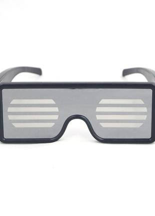 Червоні світлодіодні окуляри із вбудованим акумулятором resteq, 8 режимів роботи. світлодіодні led el окуляри4 фото