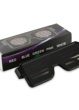 Червоні світлодіодні окуляри із вбудованим акумулятором resteq, 8 режимів роботи. світлодіодні led el окуляри7 фото