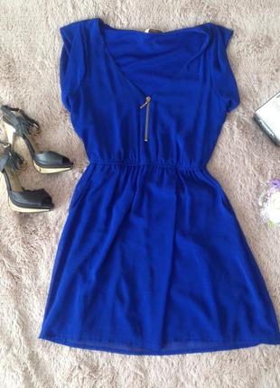 Синее платье stradivarius