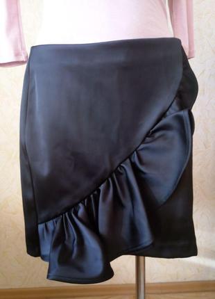 Атласная юбка с воланом1 фото