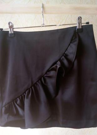 Атласная юбка с воланом5 фото