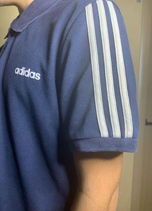 Чоловіча вінтажна футболка поло adidas 3 stripes logo