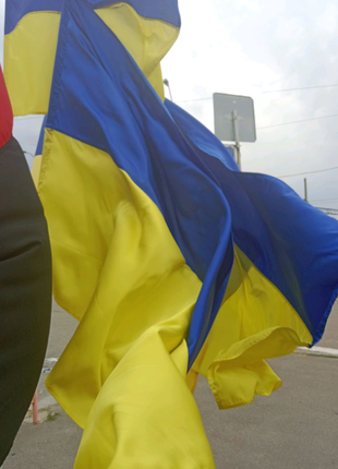 Прапор україни, прапор упа, штучний шовк, габардин.