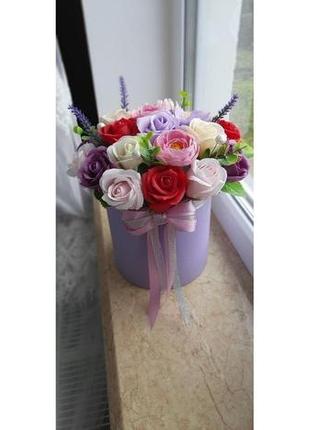 Подарунок букет мильних троянд8 фото