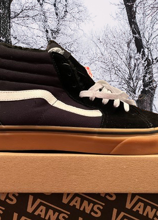 Топ 🔥кеды высокие vans old skool ❤️ 42р. black braun черные коричневые мех зима2 фото