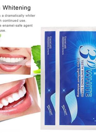 Американські відбілювальні смужки для зубів 3d white teeth strips3 фото