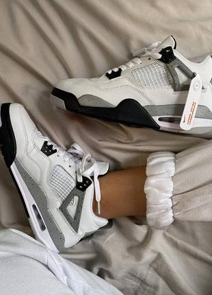 Кросівки nike air jordan 4 white cement4 фото