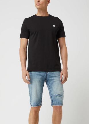 Базова футболка timberland logo organic cotton slim fit t-shirt black5 фото