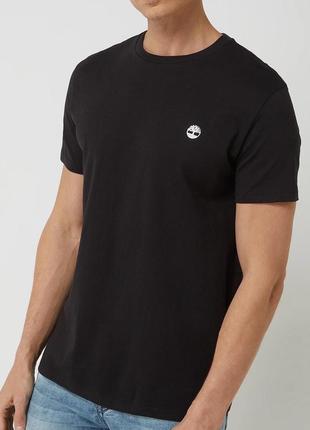 Базова футболка timberland logo organic cotton slim fit t-shirt black