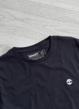 Базова футболка timberland logo organic cotton slim fit t-shirt black4 фото