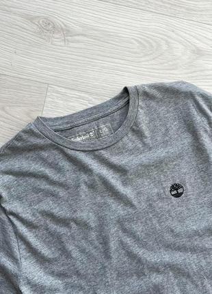 Базова футболка timberland logo organic cotton slim fit t-shirt grey4 фото