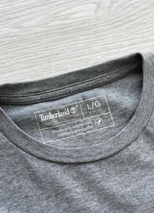 Базова футболка timberland logo organic cotton slim fit t-shirt grey7 фото