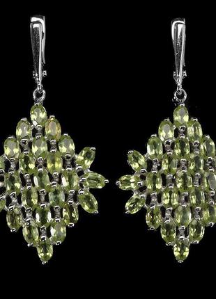 Серьги серебро 925 натуральный перидот