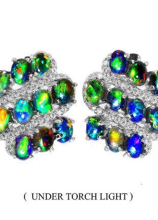 Серьги серебро 925 натуральный опал