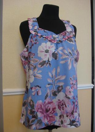 Летняя блузка без рукавов с принтом большого размера 16/18