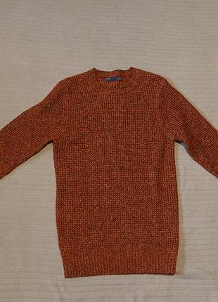Мягчайший меланжевый пуловер карамельного цвета m&s  xs