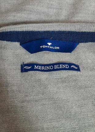 Стильний пуловер сірого кольору суміш акрилу та мериносової вовни tom tailor merino blend5 фото