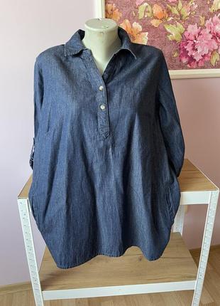 Блуза джинсова котонова50-52(16)1 фото