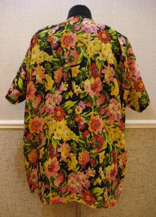 Летняя кофточка блуза коротким рукавом туника с принтом большого размера 16/182 фото