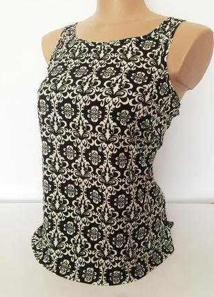 Біла чорна майка блузка шифон atmosphere