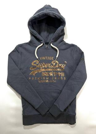 Женское худи superdry /размер s/ серое женское худи / худи с капюшоном / женское худи / базовое худи / superdry / vintage /1