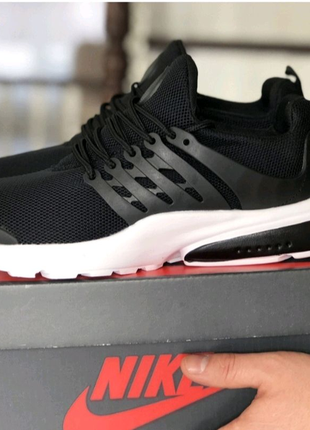 Кросівки чоловічі nike air presto, сітка, чорні білі.