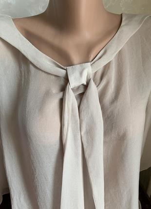 Шелковая «голая» прозрачная блуза нюд пыльник в подарок2 фото