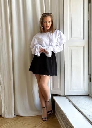 Женский костюм платье-рубашка и юбка с рюшами из бохо "варная"