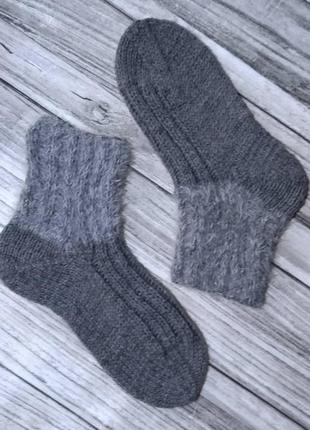 Теплі вовняні шкарпетки 38-39р - домашні шкарпетки - зимові в'яза1 фото