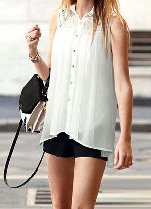 Блуза с кружевом молочный цвет3 фото
