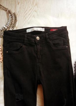 Черные джинсы скинни узкачи с дырками рваные на высокий рост стрейч люкс zara4 фото