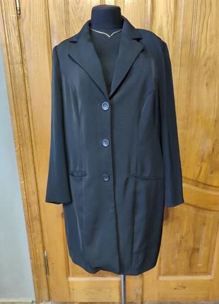 Пиджак черный длинный батал