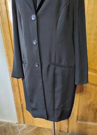 Пиджак черный длинный батал3 фото