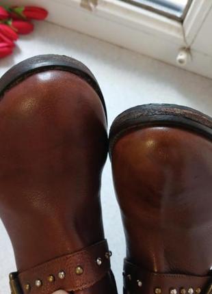 Демісезонні чоботи черевики 35 шкіряні коричневі  маленький розмір подросткові жіночі дитячі4 фото