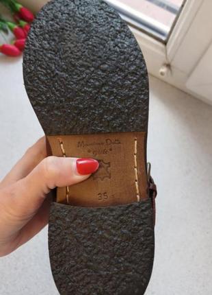 Демісезонні чоботи черевики 35 шкіряні коричневі  маленький розмір подросткові жіночі дитячі8 фото