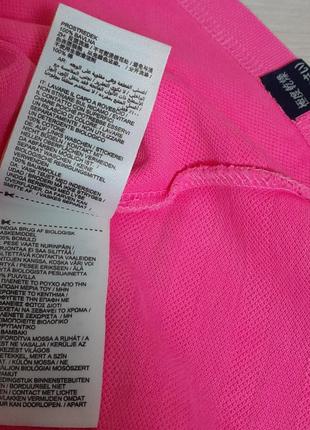Ярчайшая хлопковая футболка поло розового цвета superdry made in india7 фото