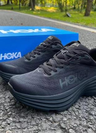 Кроcівки hoka one one mens bondi 8 black running shoes